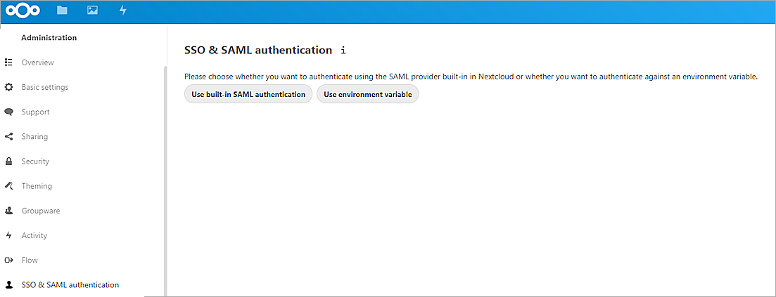 Screenshot of the SSO and SAML authentication page.